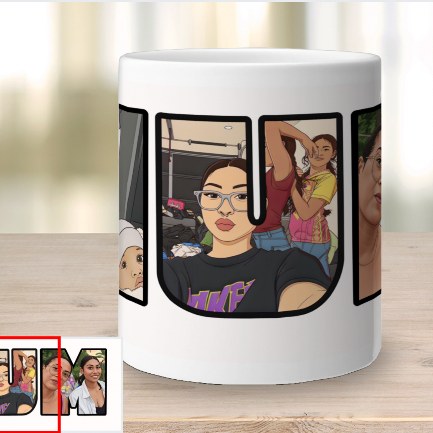 MUM Photo Collage Mug – Custom Cartoon Design