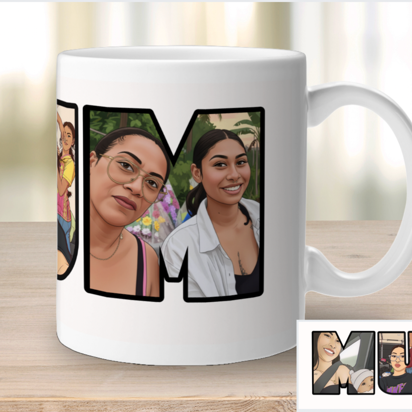 MUM Photo Collage Mug – Custom Cartoon Design