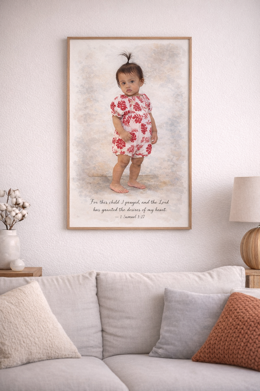 Custom Watercolour Keepsake Portrait